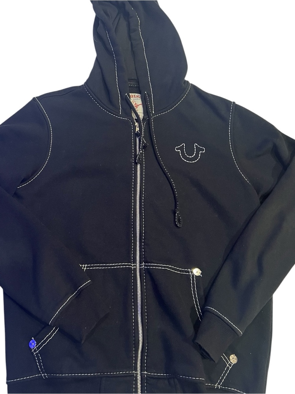 True Religion Horseshoe Applique zip-up hoodie size Medium